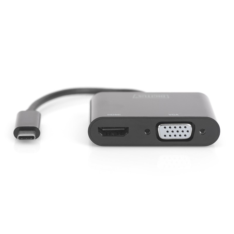Adaptador USB Type-C a HDMI + VGA