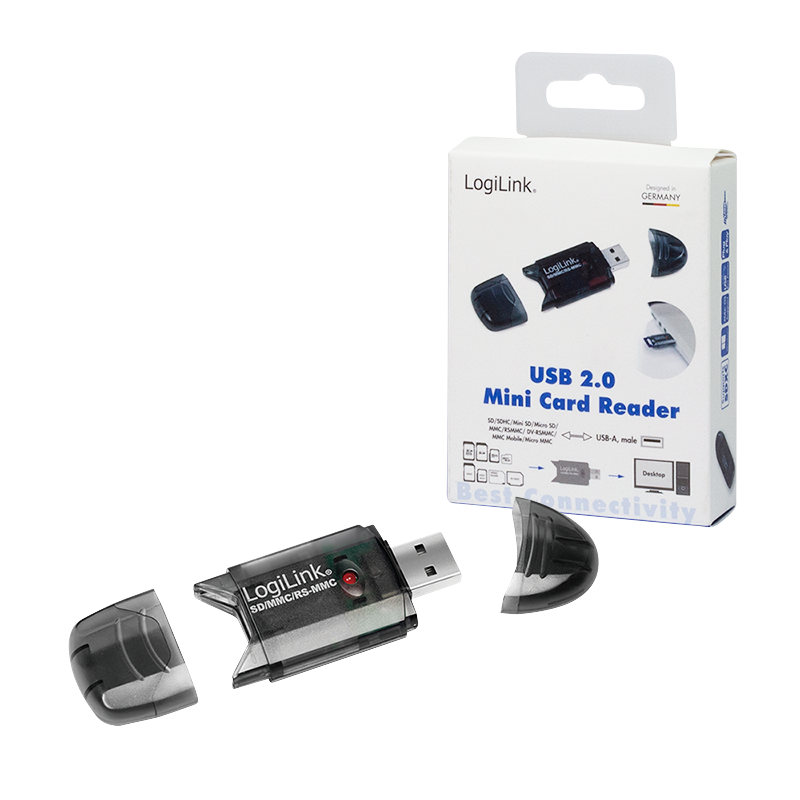 Lector de tarjetas USB 2.0, SD/MMC/RS-MMC