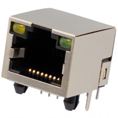 RJ45 Hembra Soldar PCB LED FTP