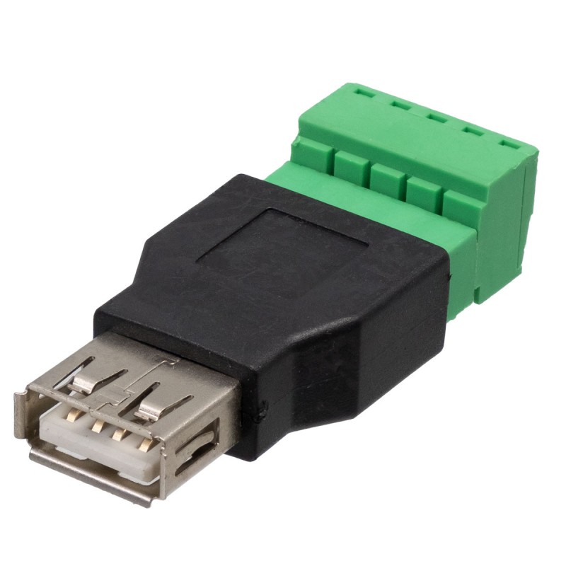 Conector USB A Hembra con terminales