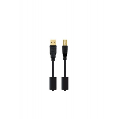 Cable USB2.0 A/B M/M dorado...