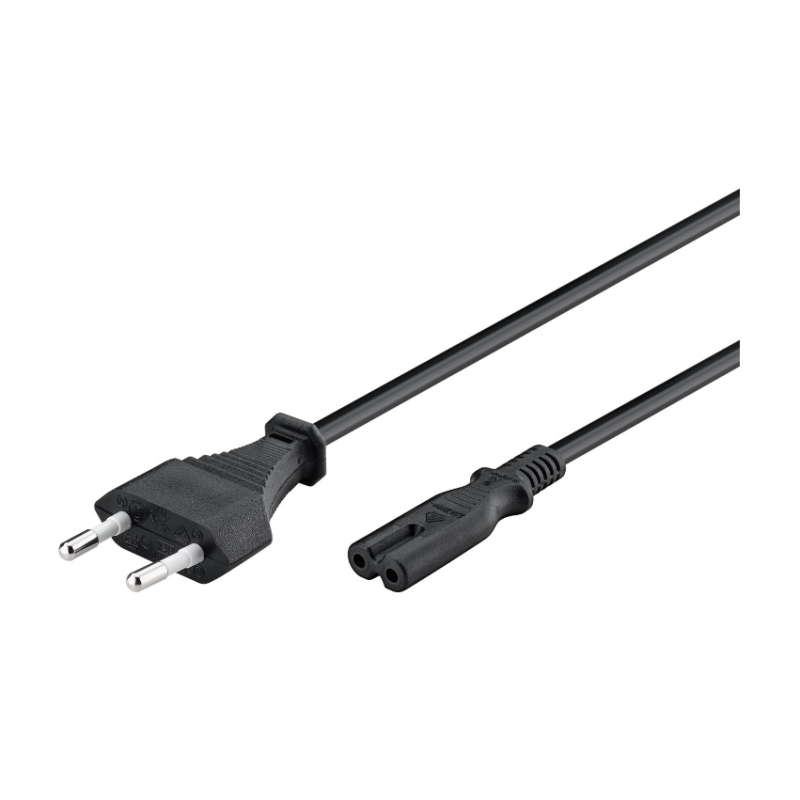 Cable alimentación IEC PVC, Enchufe tipo C / C7, 3mt. - Retroamplis