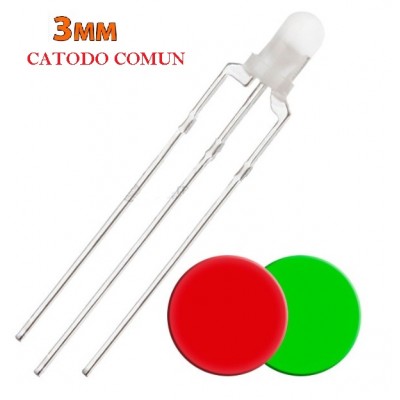 LED 3mm BICOLOR-Cátodo...