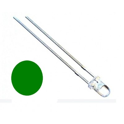 LED VERDE 3MM ALTO BRILLO...