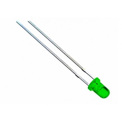 LED VERDE 3MM 2V4 10MA DIFUSO