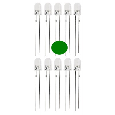 BLISTER DE 10 LEDS VERDES...