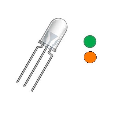 LED AMBAR/VERD 5MM 3PINS...