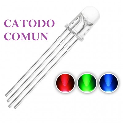 LED RGB 5mm 4-pins 4-7 CD...