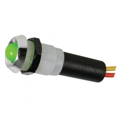 PILOTO LED 5V VERDE CROMADO