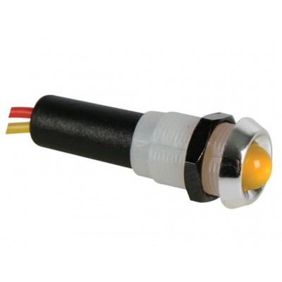 PILOTO LED CROMADO AMBAR 12V
