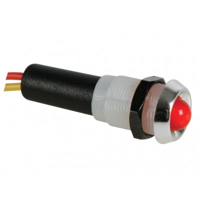 PILOTO LED CROMADO ROJO 12V