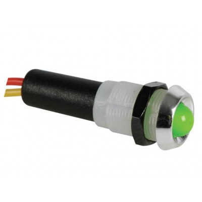 PILOTO LED CROMADO VERDE 24V