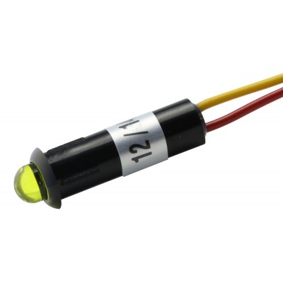 PILOTO LED AMBAR 12V CON CABLE