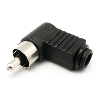 CONECTOR MACHO RCA CODO NEGRO