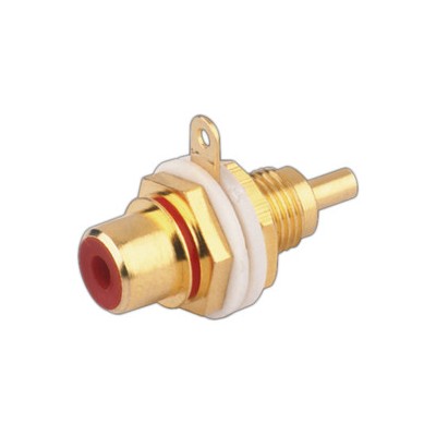 BASE RCA CHASIS DORADA ROJA