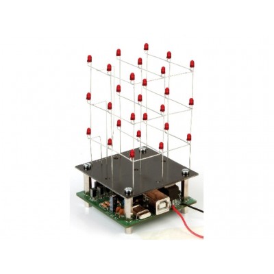 CUBO LED (ROJO) 3D 3 x 3 x...
