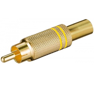CONECTOR RCA MACHO DORADO...
