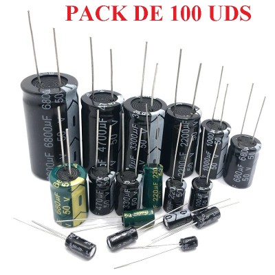 100 CONDENSADORES DE 100µF...