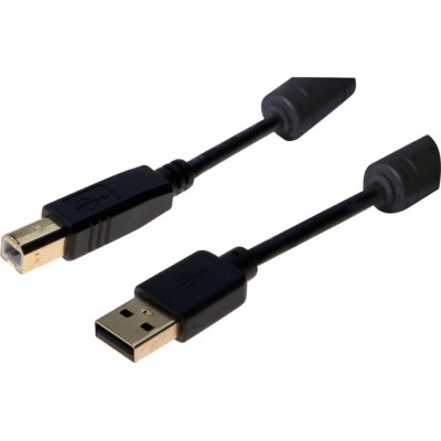 Cable USB2.0 A/B M/M dorado...