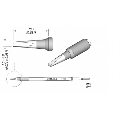 CHISEL CARTRIDGE 1.8X0.8