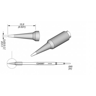 CONICAL CARTRIDGE 0.8MM