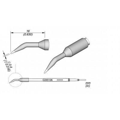 CONICAL BENT CARTRIDGE 0.4MM
