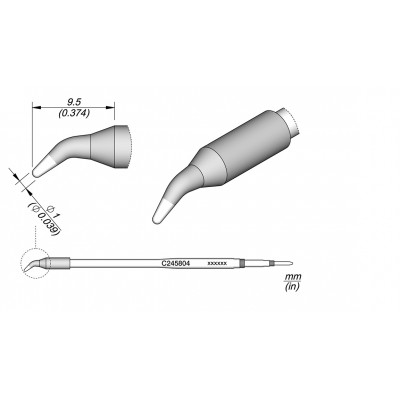 CONICAL BENT CARTRIDGE 1MM L