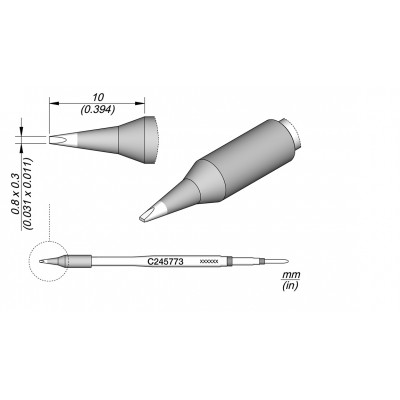 CHISEL CARTRIDGE 0.8X0.3
