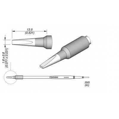 CHISEL CARTRIDGE 1.8X0.8 L