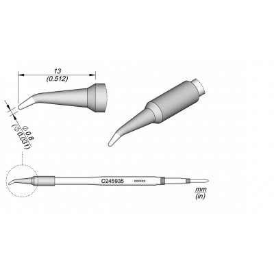 CONICAL BENT CARTRIDGE 0.8