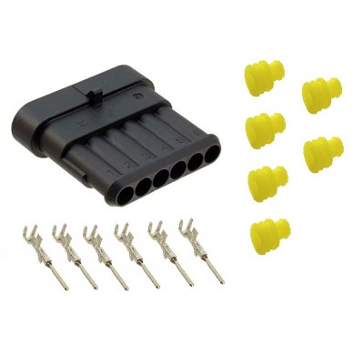 CONECTOR 6 VIAS MACHO...